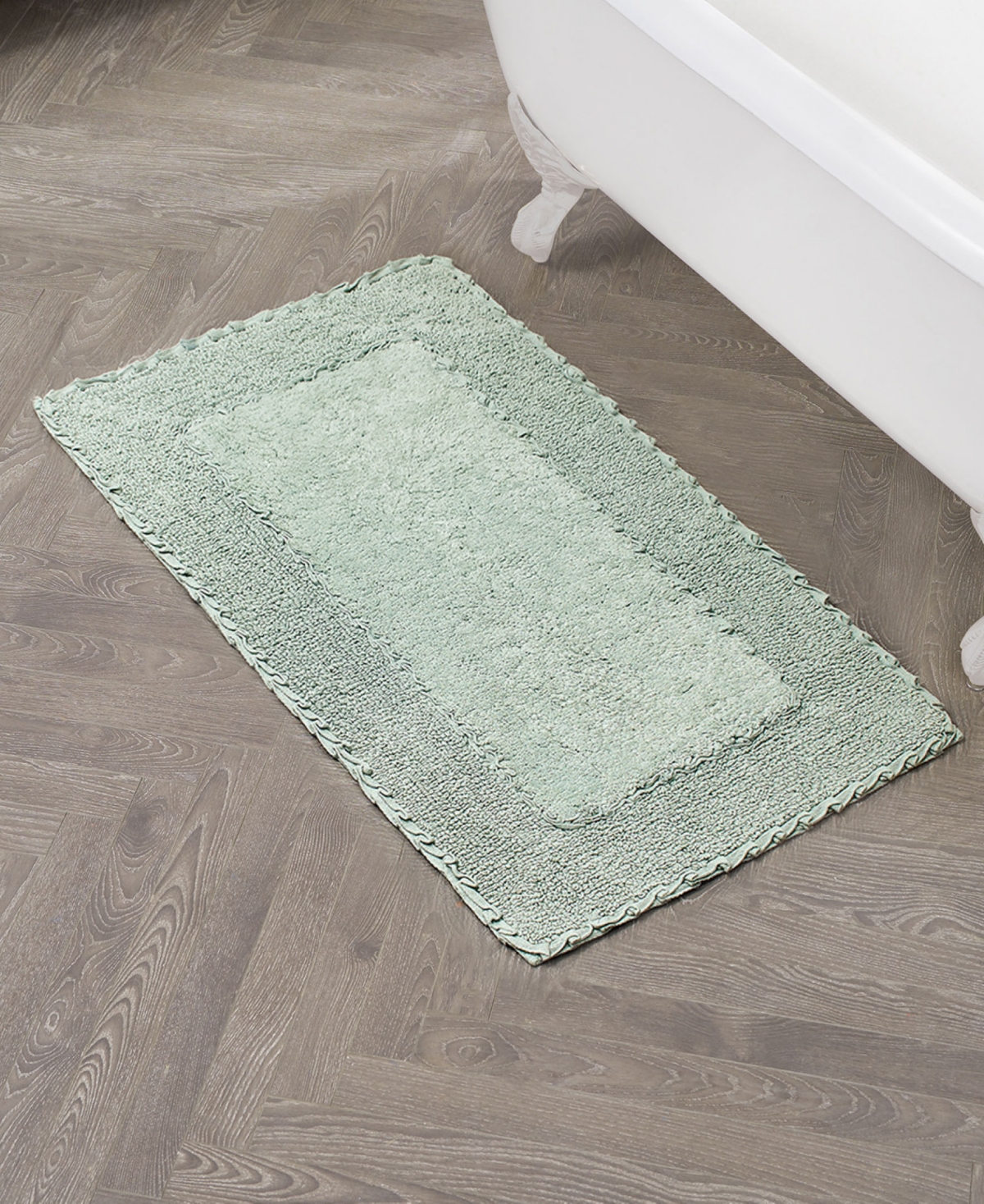 Laura Ashley Cotton Ruffled Bath Rug, 27" X 45"