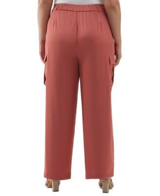 Plus Size Shine Wide Leg Cargo Pants