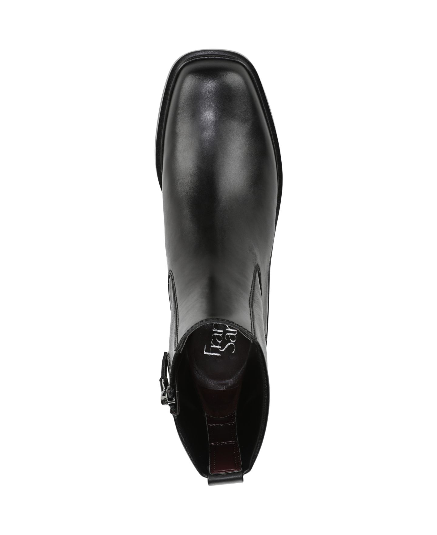Женские ботинки Franco Sarto Gracely Block Heel Zip Short, цвет: Чёрный кожаный — фото 4