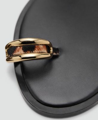 Women's Animal Print Leather Sandals