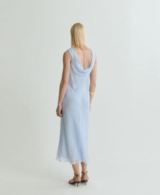 Women's Draped Neck Midi Dress