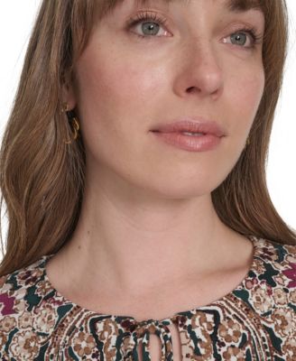 Women's Printed Tie-Neck Shift Dress