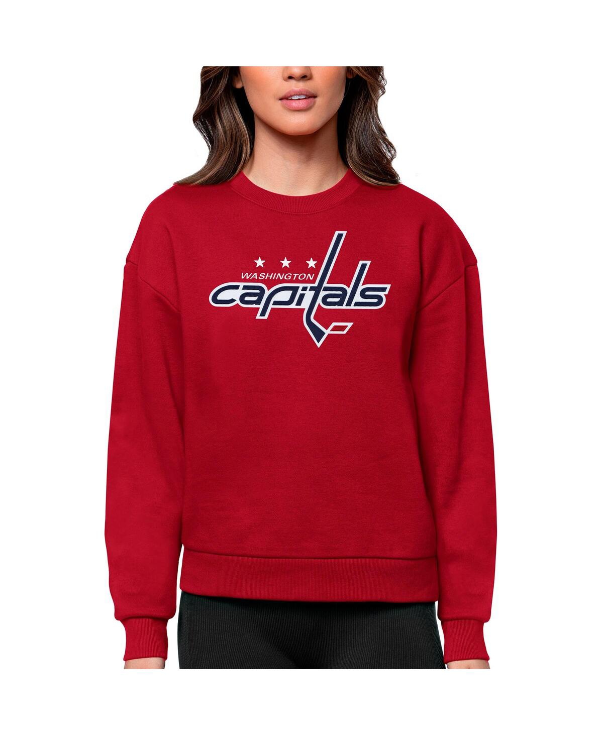 Women's Red Washington Capitals Primary Logo Team Logo Victory Crewneck Pullover Sweatshirt - Red