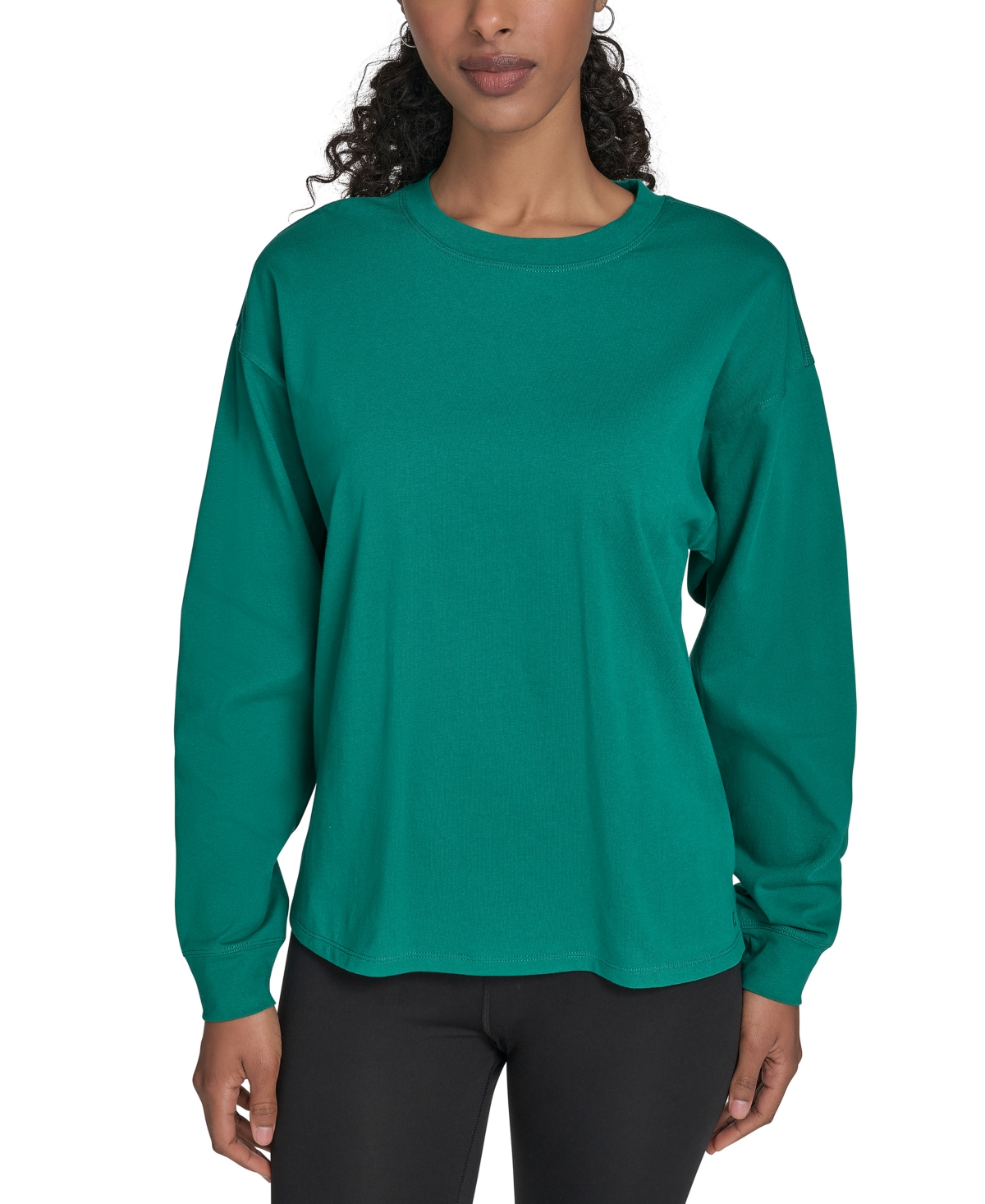 Calvin Klein Performance Women's Long-sleeve Crewneck T-shirt In Green