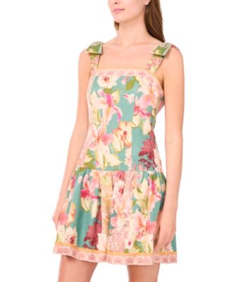 Women's Sleeveless Square-Neck Fit & Flare Dress