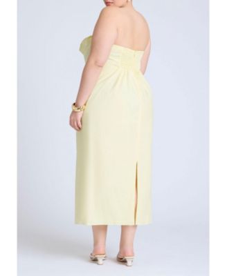 Women's Plus Size Cup Detail Poplin Column Dress