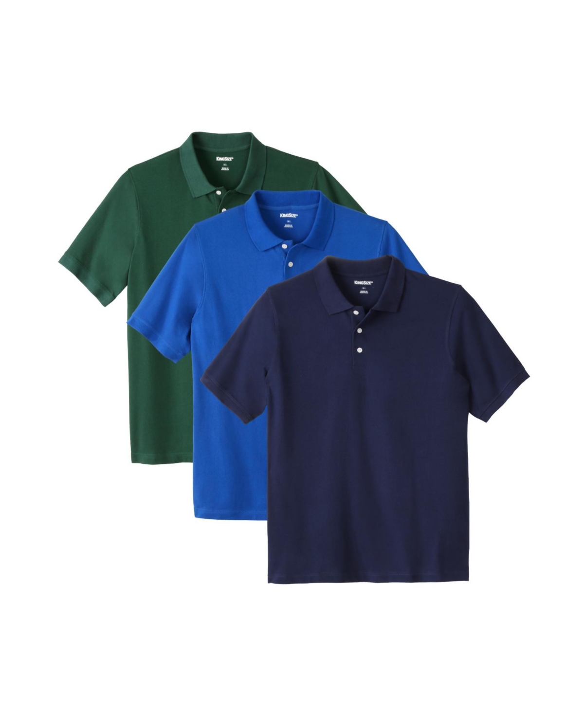 Big & Tall 3-Pack Pique Polos - Assorted cools