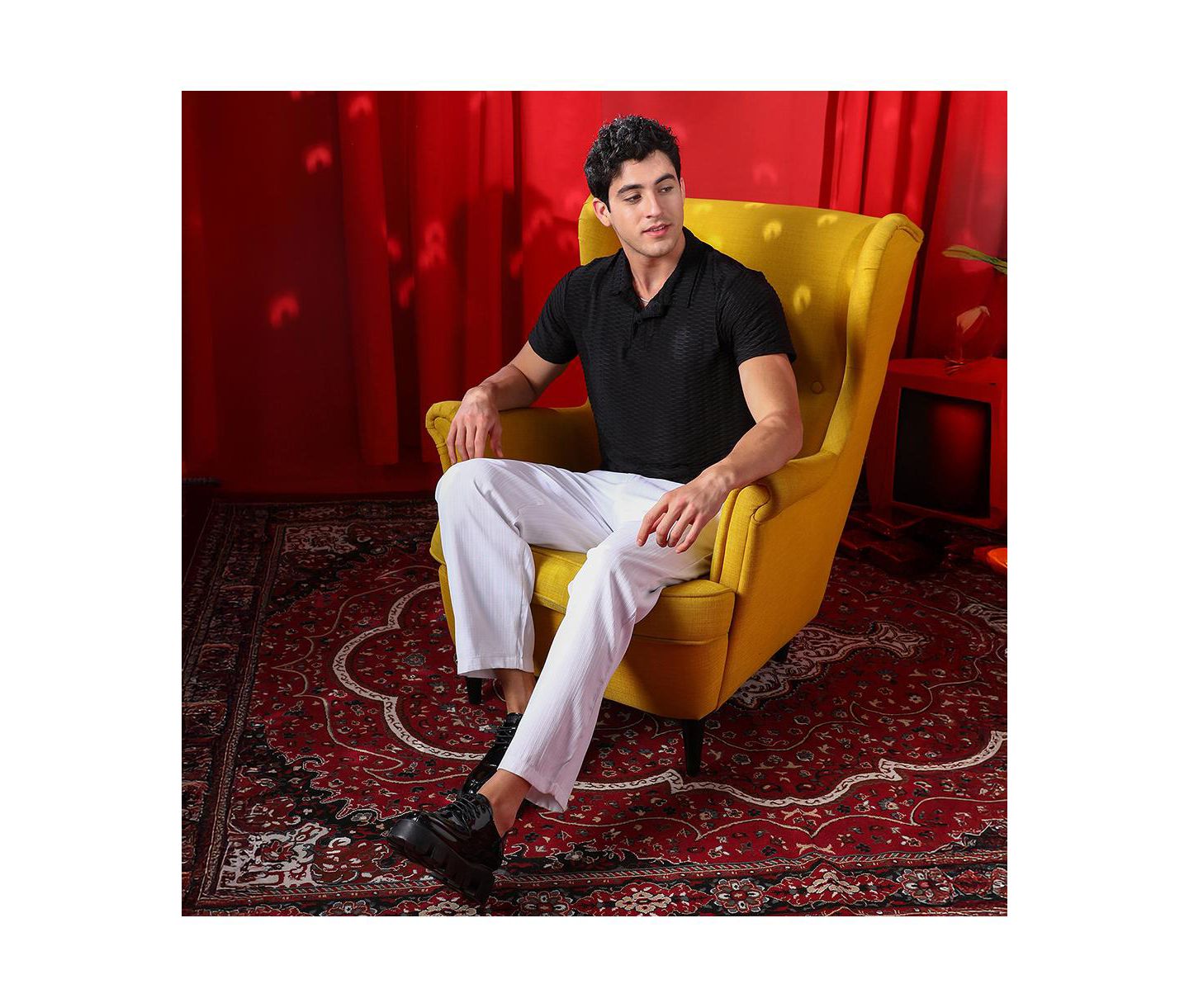 Мужская футболка Cahoot Campus Sutra Onyx Black Hive Polo, цвет: Чёрный — фото 3