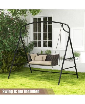 Patio Metal Swing Stand with Double Side Bars and 2-Ring Design