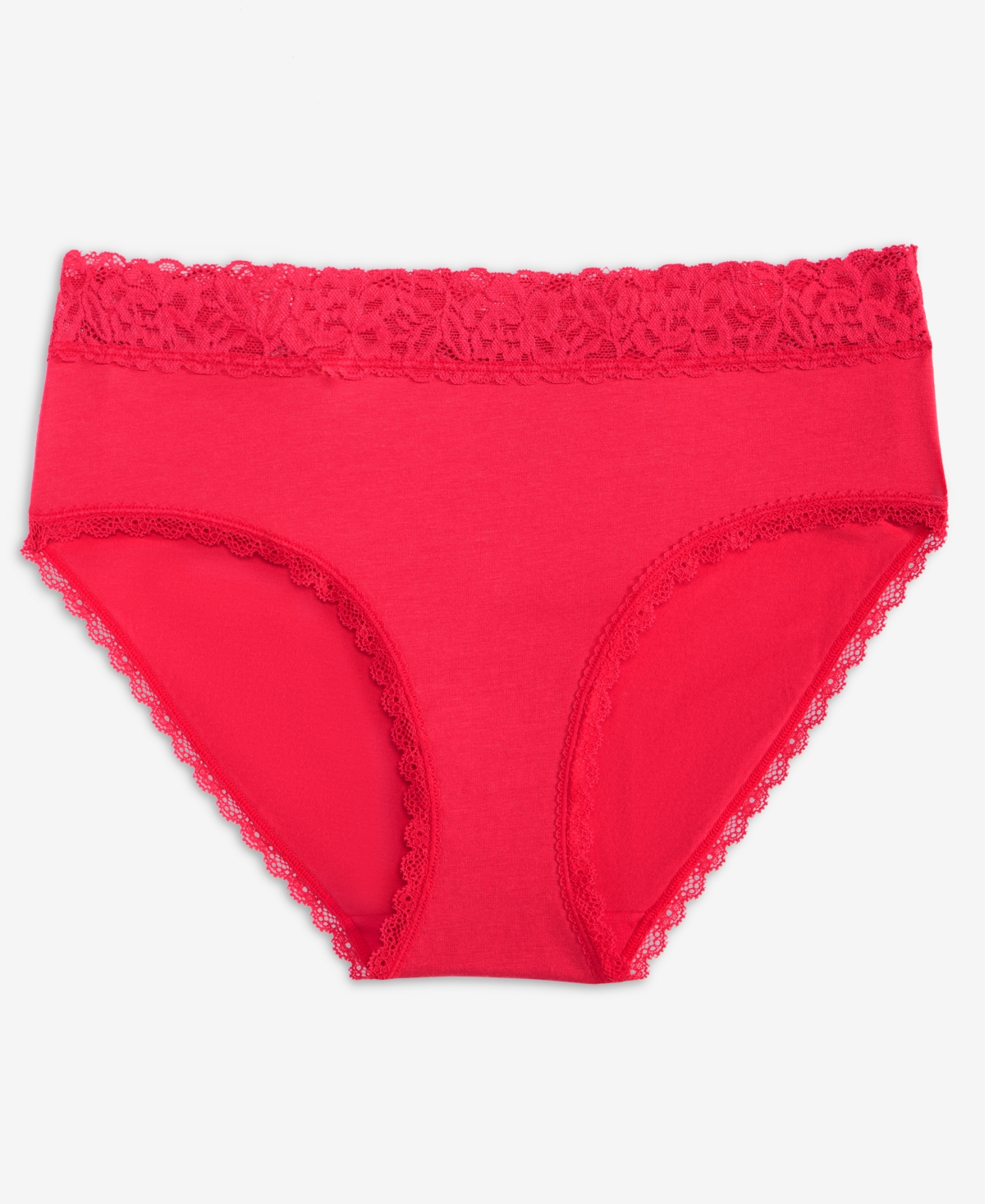 State Of Day Women's Cotton Blend Lace-trim Hipster Underwear, Created For Macy's In Red