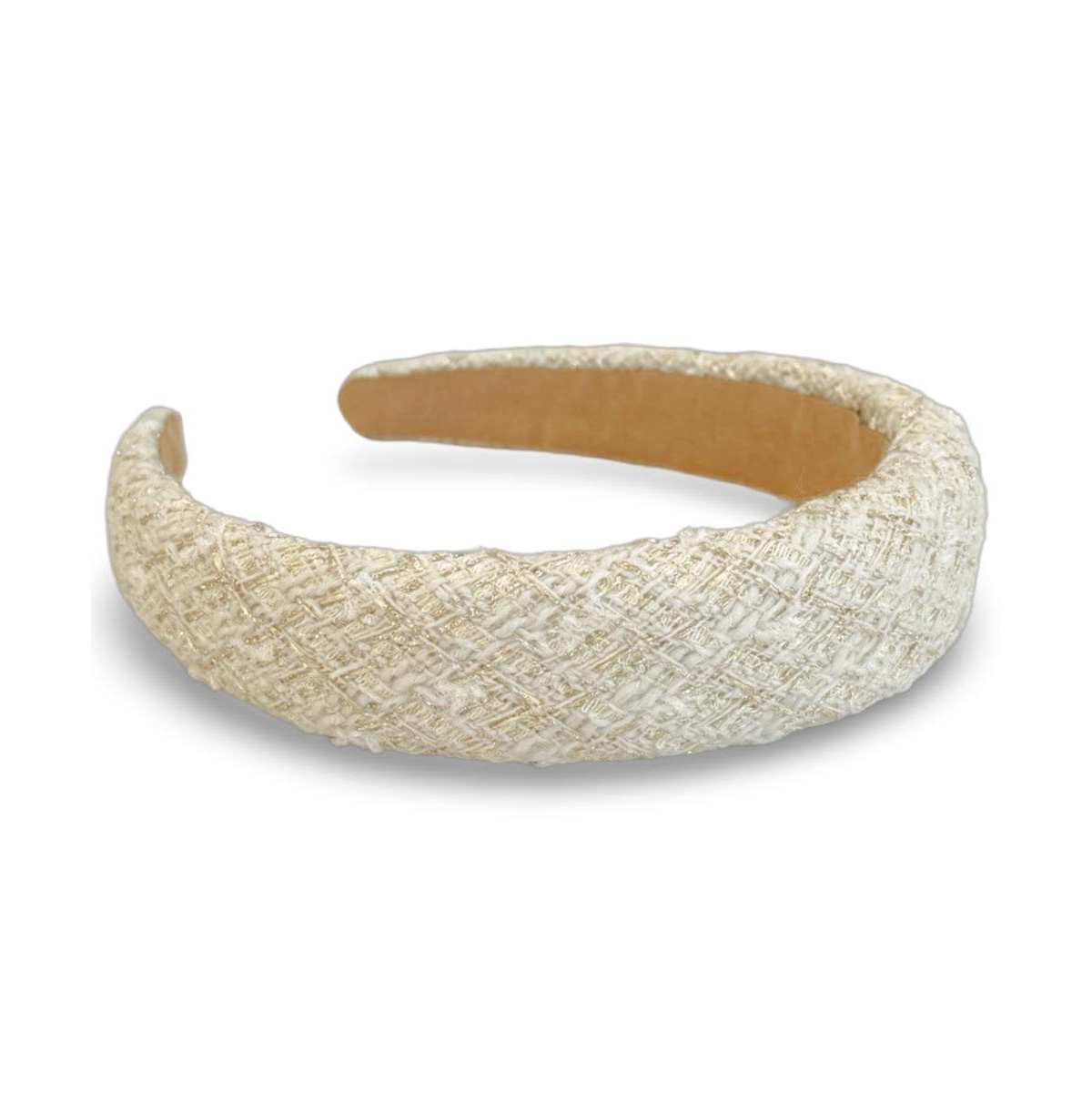 Padded Headband - White Check - White