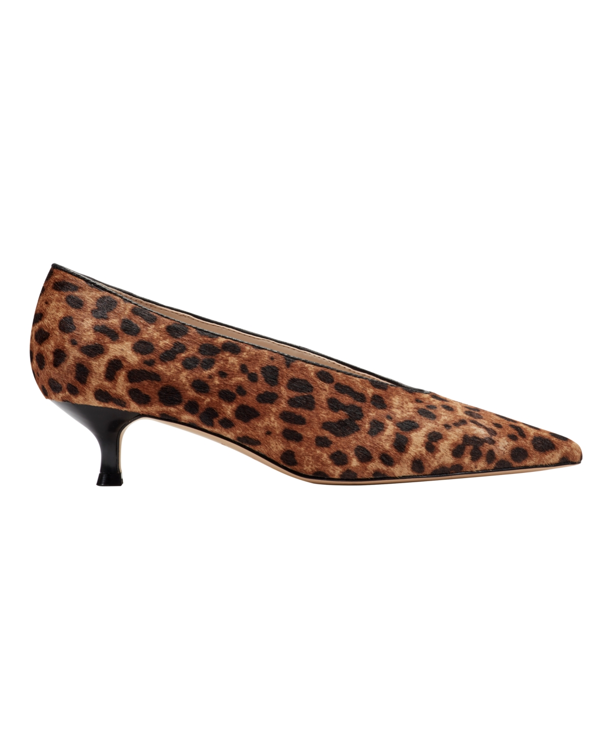 Marc Fisher Ltd Cecilely Genuine Calf Hair Pointed Toe Kitten Heel Pump In Animal Print