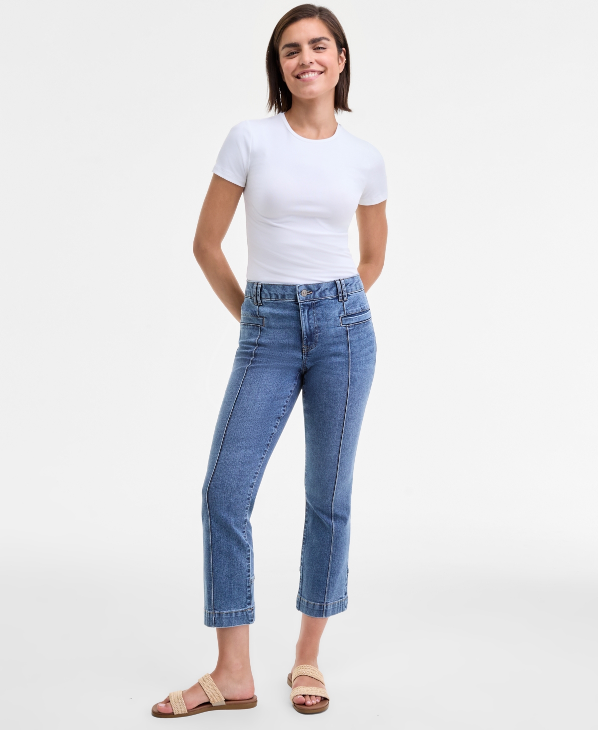 Nautica Jeans Women's Front-seam Cropped Jeans In Blue