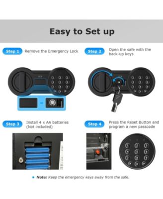 Steel Safe Box with Digital Keypad Lock, Removable Shelf 1.2 Cubic Feet Security Document Safe