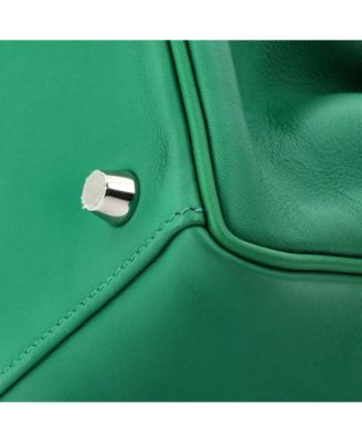 Pre-Owned Hermes Kelly 25 Handbag Green Swift with Palladium Hardware