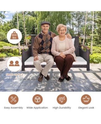 2-seater hanging swing porch swing PE wicker swing outdoor hanging swing garden poolside