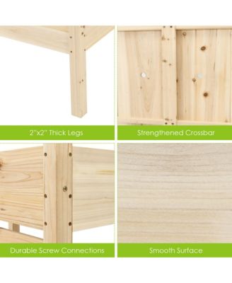 2 Tier Wooden Raised Garden Bed Elevated Planter Box w/Legs Drain Holes