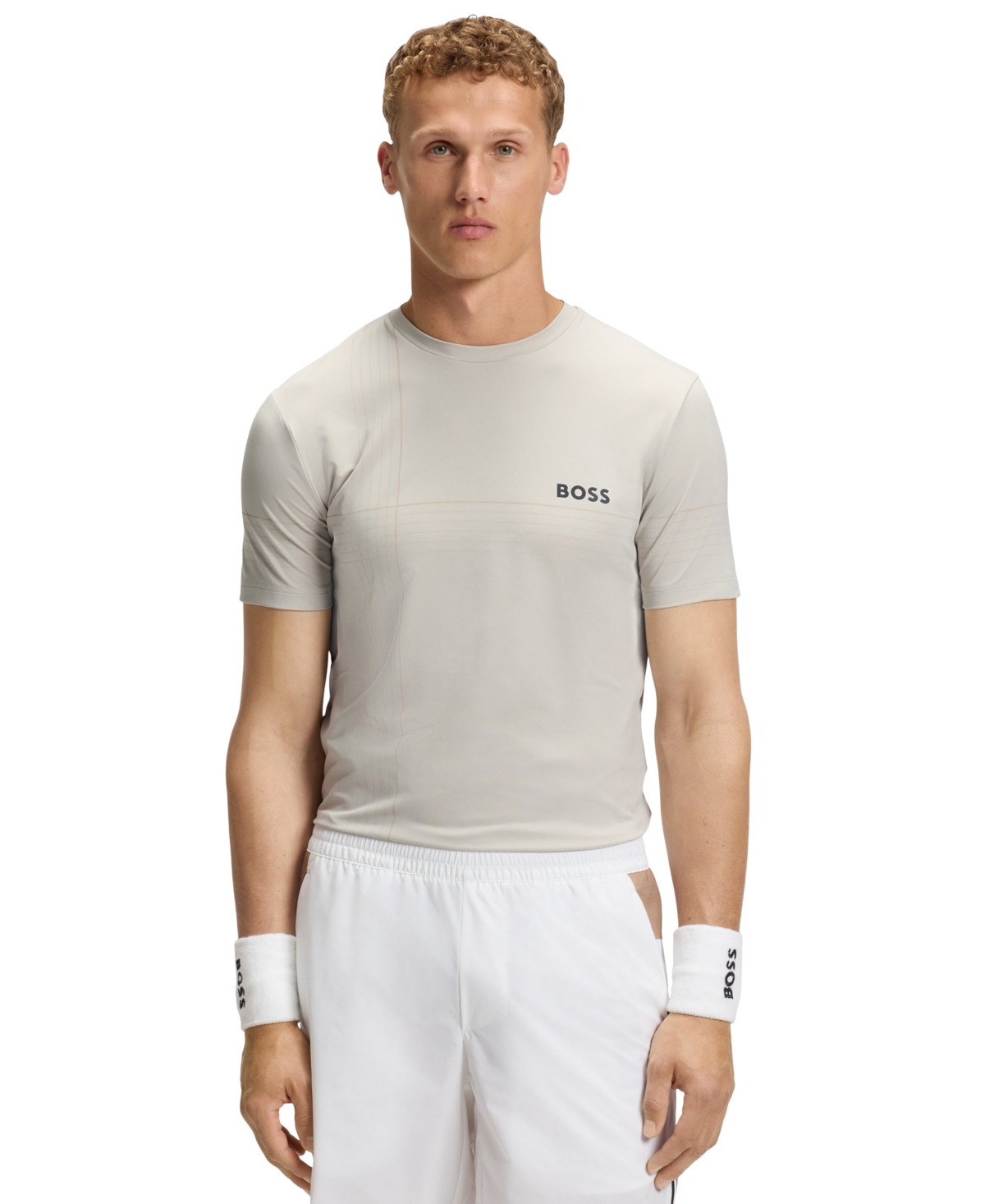 Boss by Hugo Boss Men's Stretch-Jersey Slim-Fit T-Shirt - Open Beige