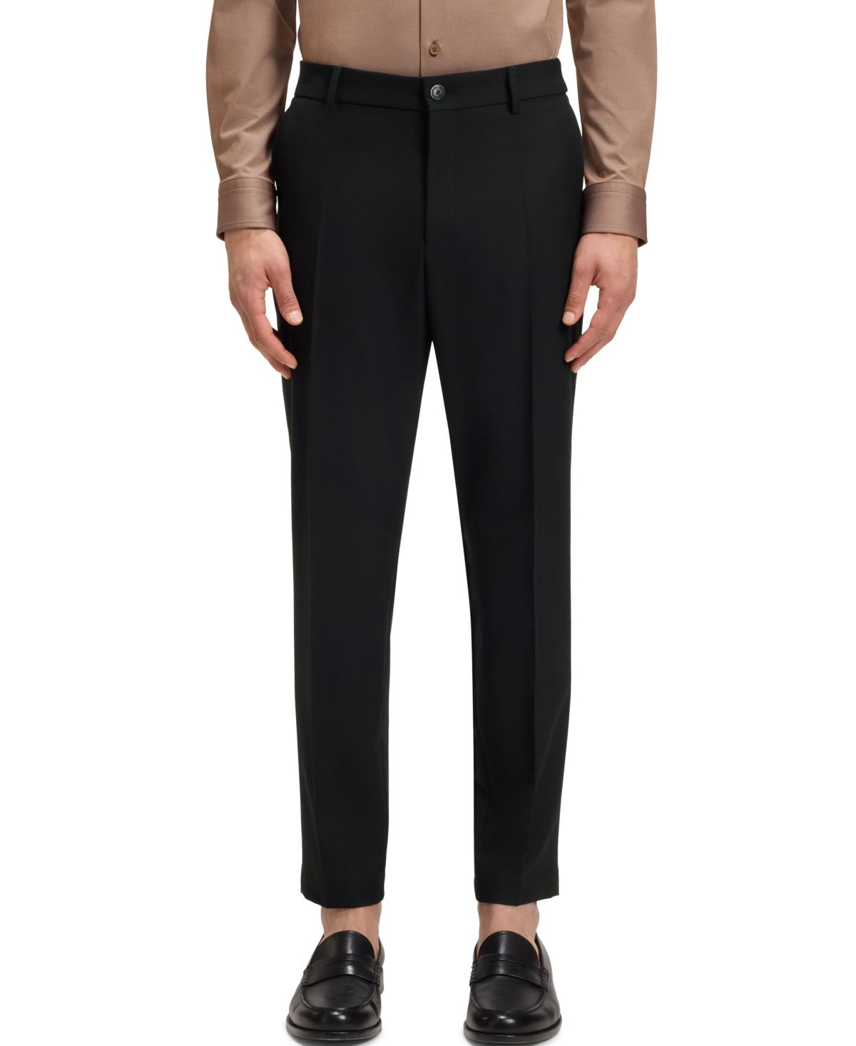 Мужские брюки зауженного кроя из эластичной ткани