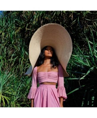 SOLANA Oversized Straw Hat in Natural Beige