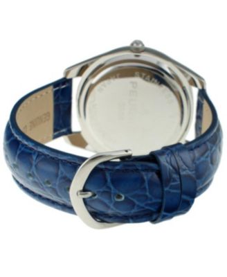 Women's 40mm Blue Boyfriend Watch with Baguette Crystals