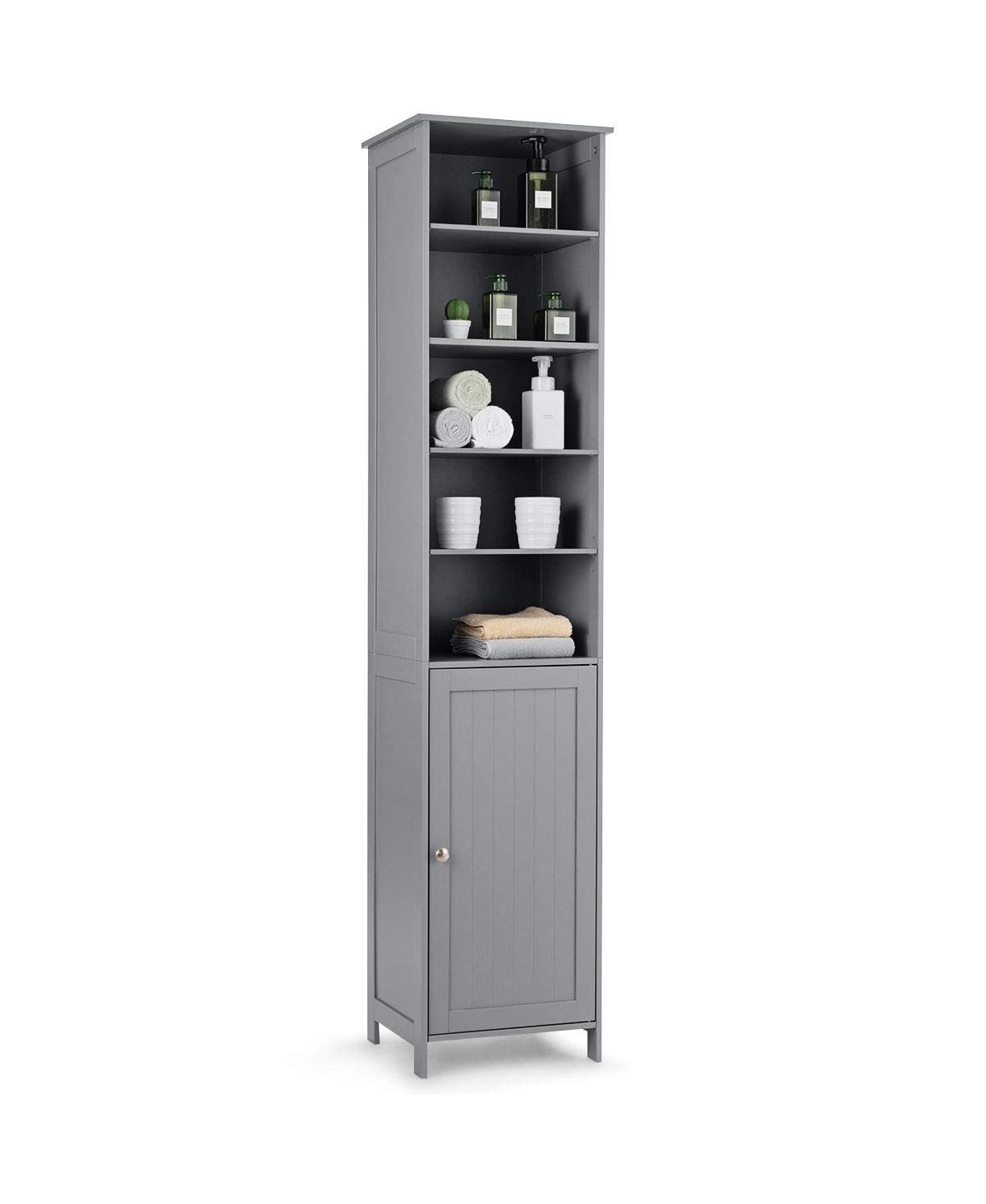 72 Inches Tall Freestanding Bathroom Storage Cabinet - Grey
