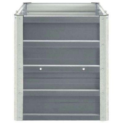 Raised Bed Grey Galvanized steel 94.5 x 15.7 x 17.7 in Durable