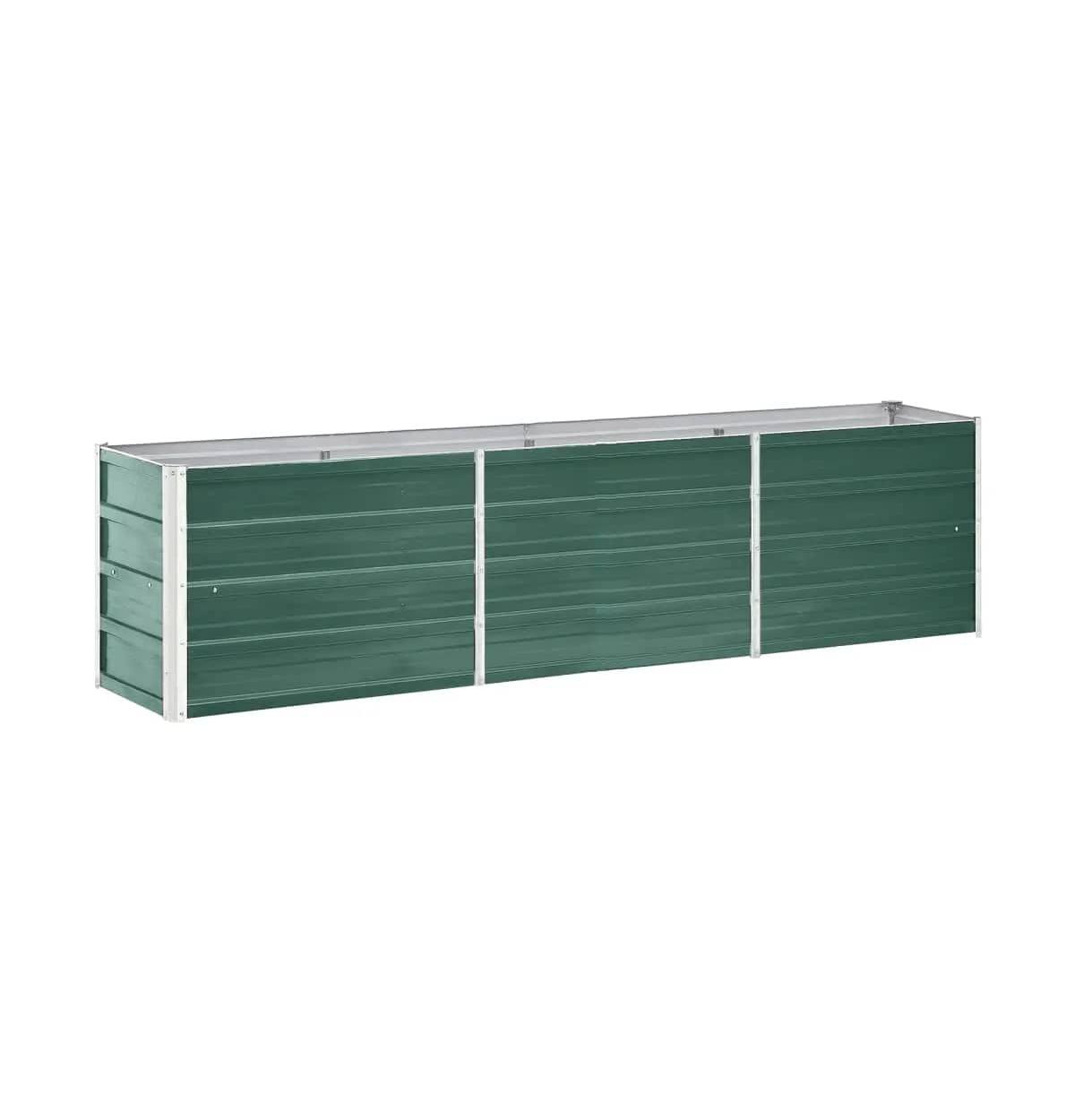 Garden Raised Bed Galvanized Steel 94.5&#x22;x15.7&#x22;x17.7&#x22; Green - Green