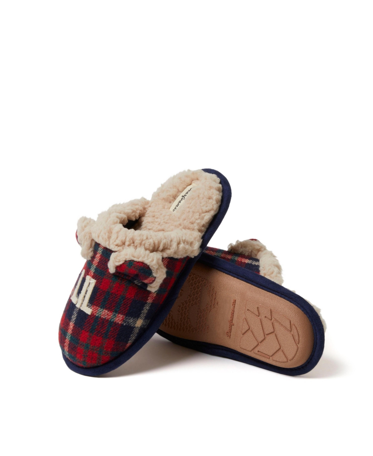 Dearfoams Kids Lil Bear Plaid Scuff House Slipper