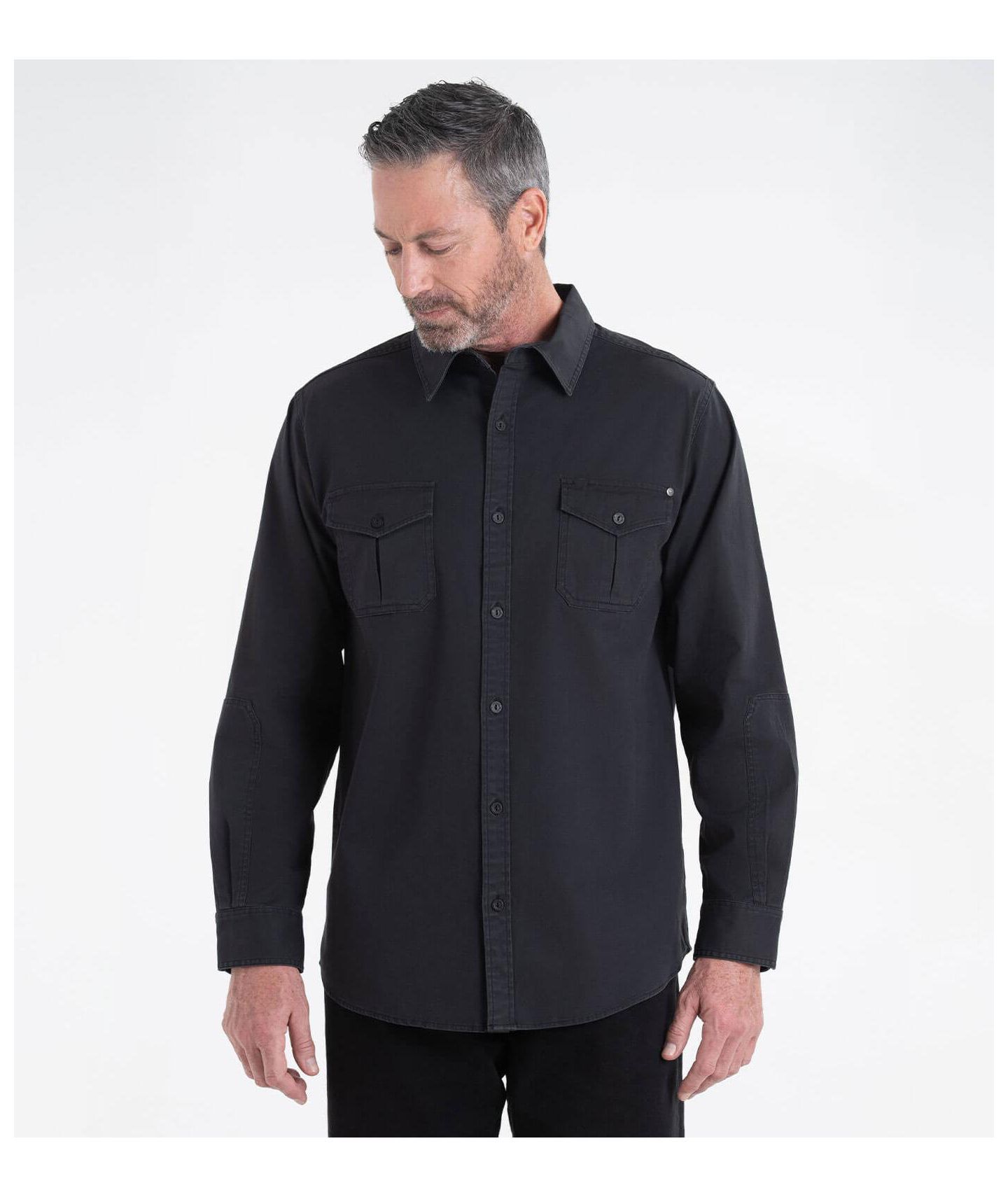 Мужская рубашка Thorogood Utility Stretch Shop Long Sleeve Button Down Shirt, цвет: Чёрный — фото 3