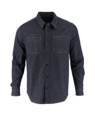 Men's Vintage Stretch Denim Long Sleeve Button Up Shirt