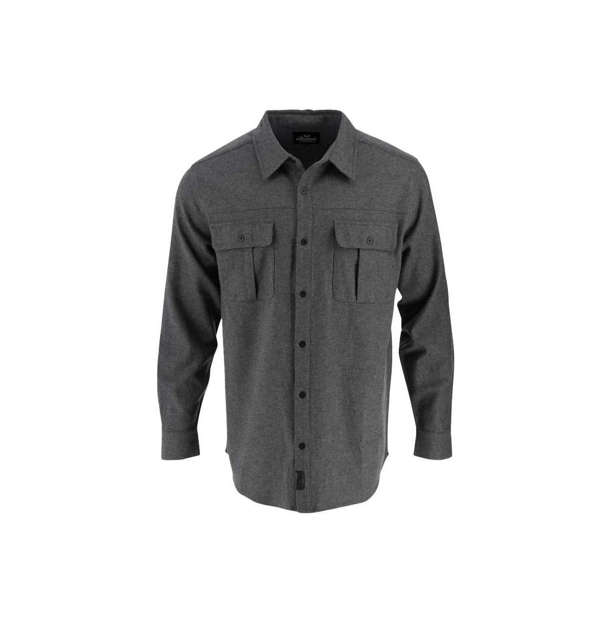 Big & Tall Heavyweight Brushed Button Up Shirt - Pageant blue melange
