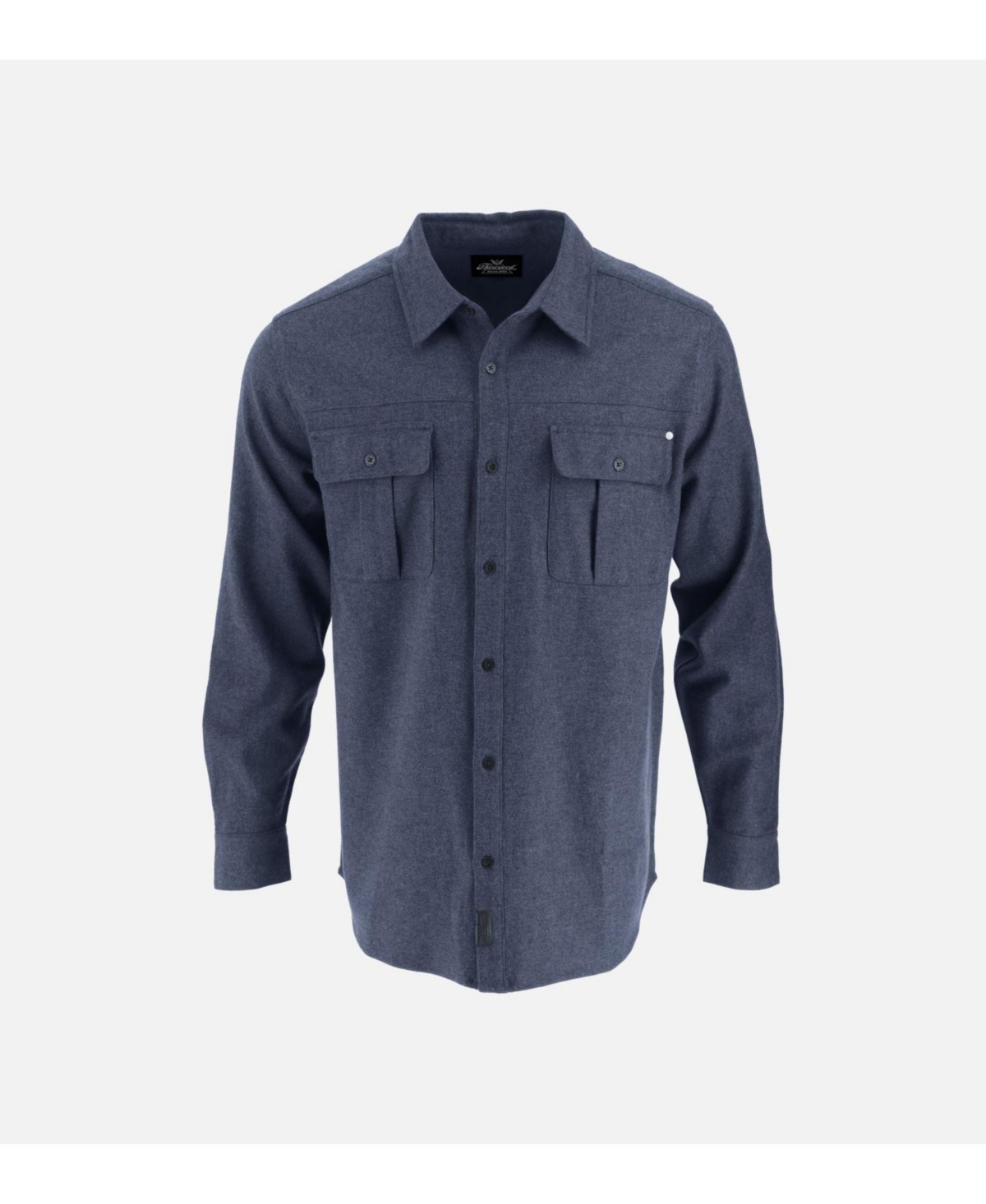 Big & Tall Heavyweight Brushed Button Up Shirt - Pageant blue melange