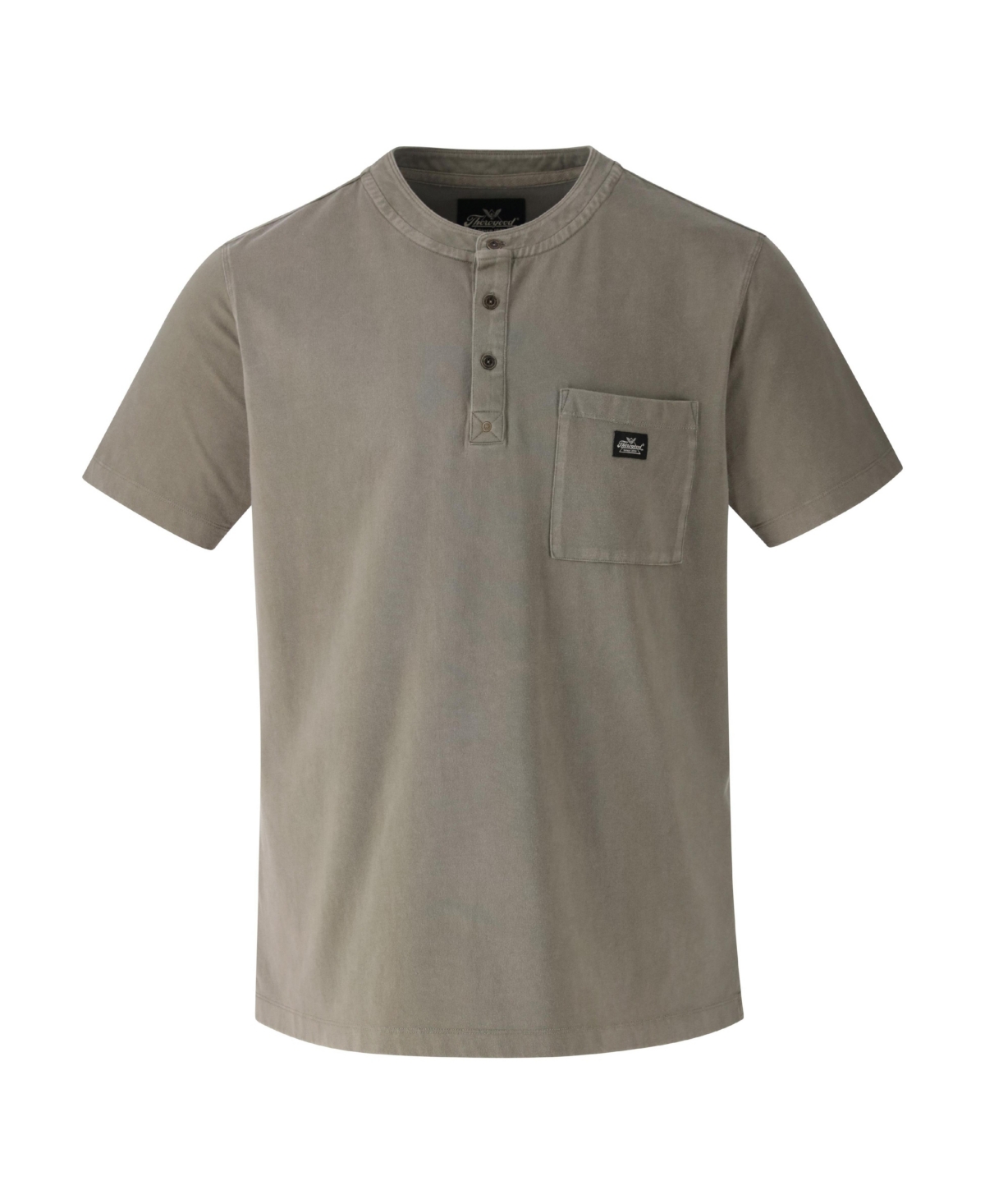 Men's Vintage Wash Short Sleeve Pocket Henley - Tea leaf