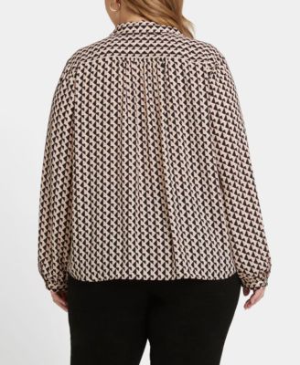 Plus Size Modern Blouse Point Collar Top