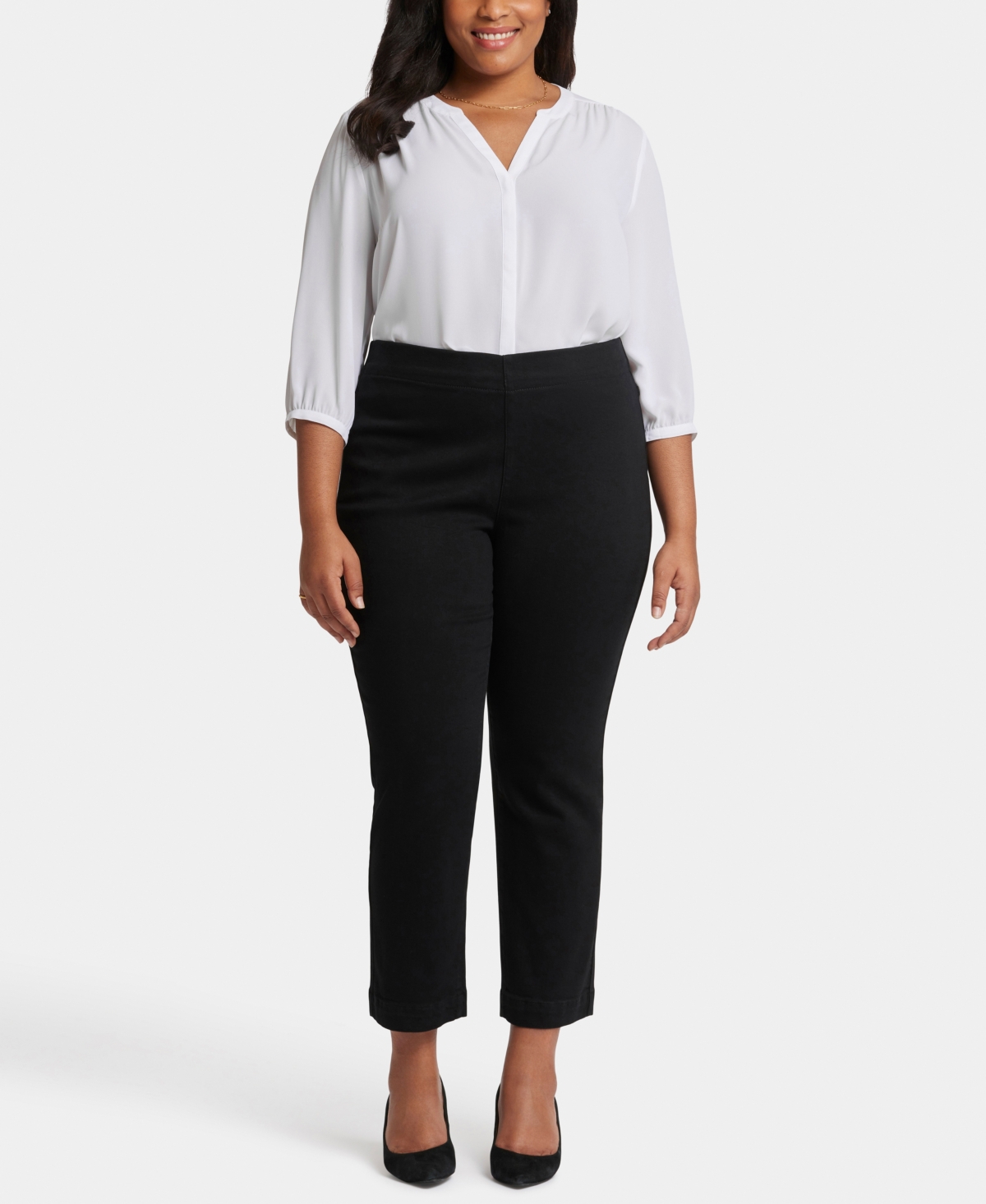 Plus Size Bailey Relaxed Ankle Pull On Jeans - Overdye Black