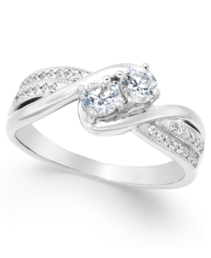image of Two Souls, One Love Diamond Anniversary Ring (1/2 ct. t.w.) in 14k White Gold