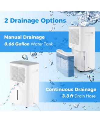 Dehumidifier with Auto Drain or Manual Drainage for Home Basement