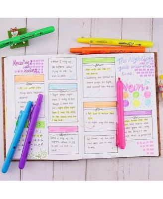 NEON RETRACTABLE HIGHLIGHTERS - 12CT