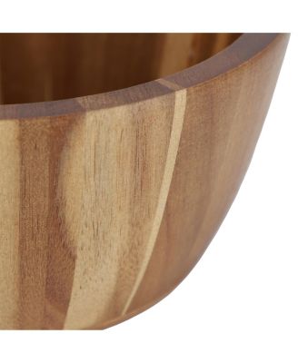 2 Piece 8.5 Inch Acacia Wood Salad Bowl Set