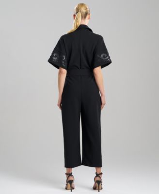 Women's Belted Straight-Leg Jumpsuit