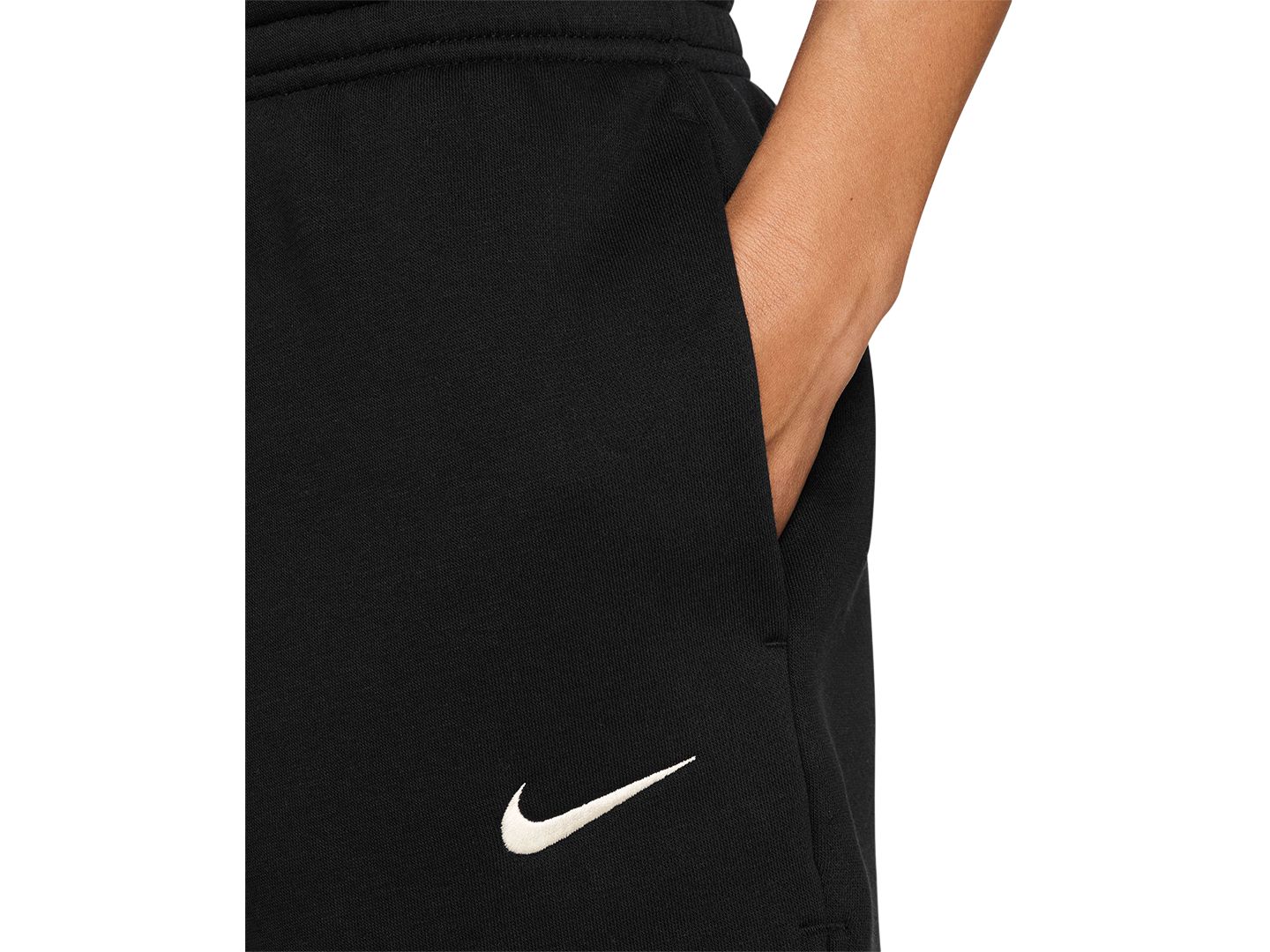 Женские шорты Nike Sportswear Phoenix Fleece Mid-Rise 4" Shorts, цвет: Чёрный / Молочный — фото 4