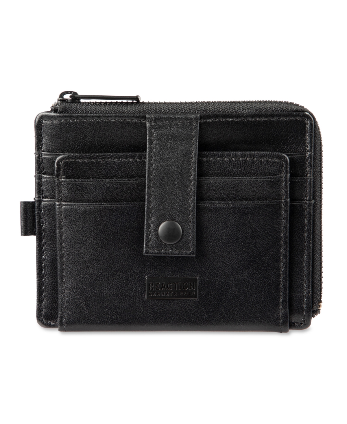 Men's Rfid Extra Capacity Slim Zip Wallet - Black