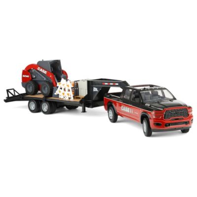 Big Farm 1/16 Case IH Ram Pickup Truck with Case SV340 Skid Loader Set