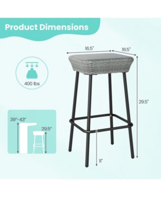 Patio Bar Stools Set of 2 with Comfortable Cushions for Stylish Outdoor Seating and Entertaining