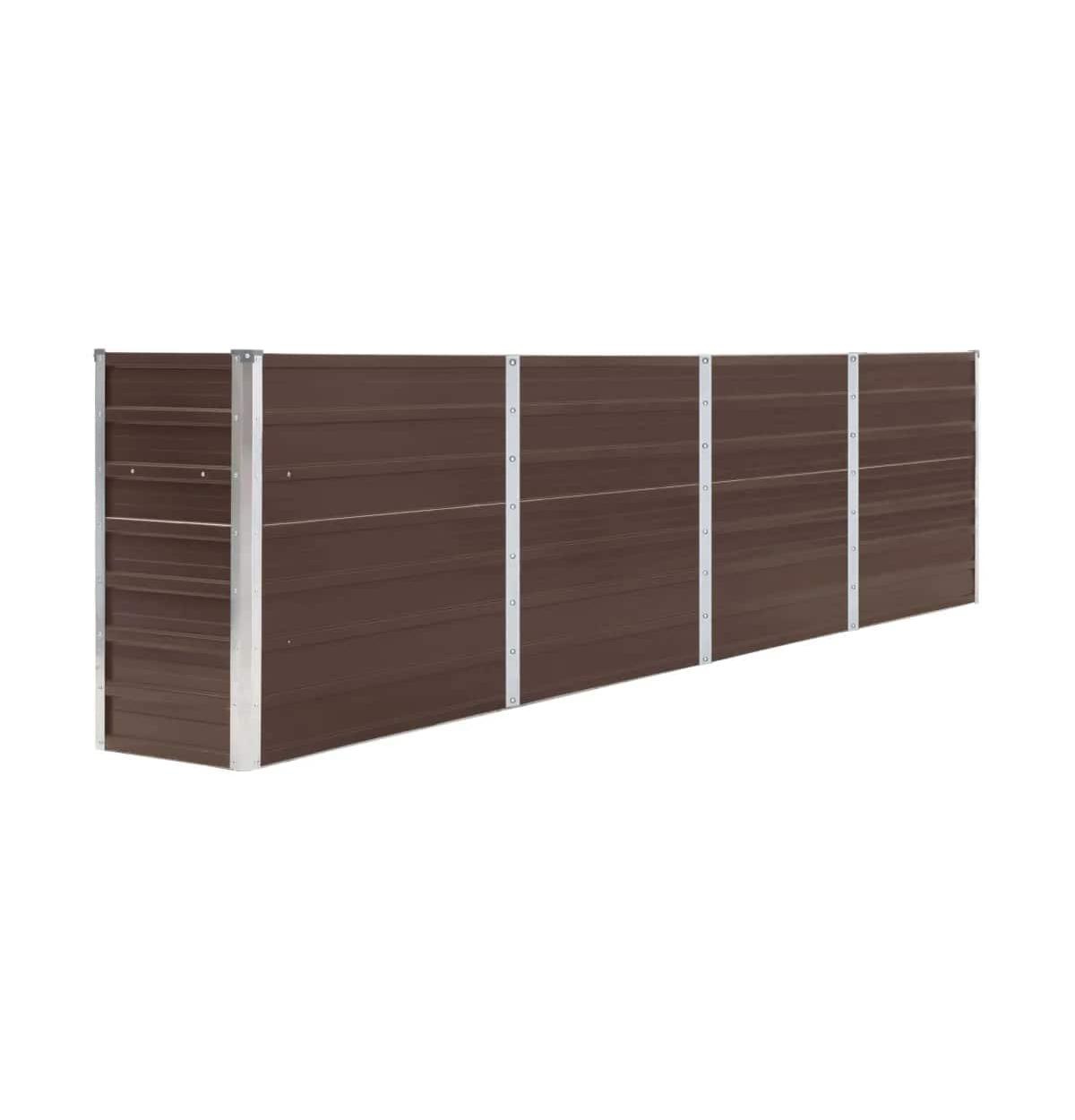 Raised Garden Bed 126&#x22;x15.7&#x22;x30.3&#x22; Galvanized Steel Brown - Brown