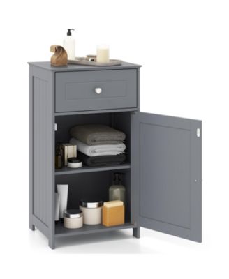 Slim Bathroom Storage Cabinet – Drawer, Single Door & Adjustable Shelf
