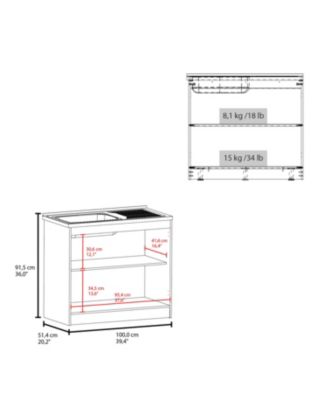 Bickleton 2-Door Utility Sink Cabinet with 2 Shelves