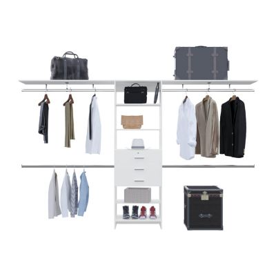 Salina Closet System, 3 Drawers, 5 Shelves, White