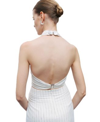 Women's Halter Neck Blouse with Tie Detail